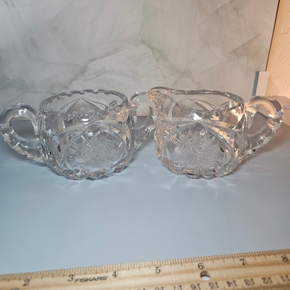 Vintage‎ Cut Crystal Sugar and Creamer Set